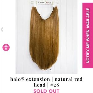 Hidden crown hair halo natural redhead extensions layered 18in